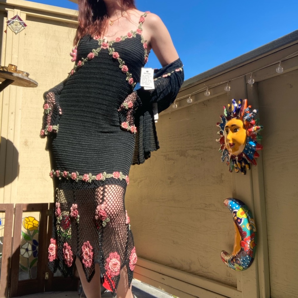 VTG Sue Wong Knit Dress and Cardigan